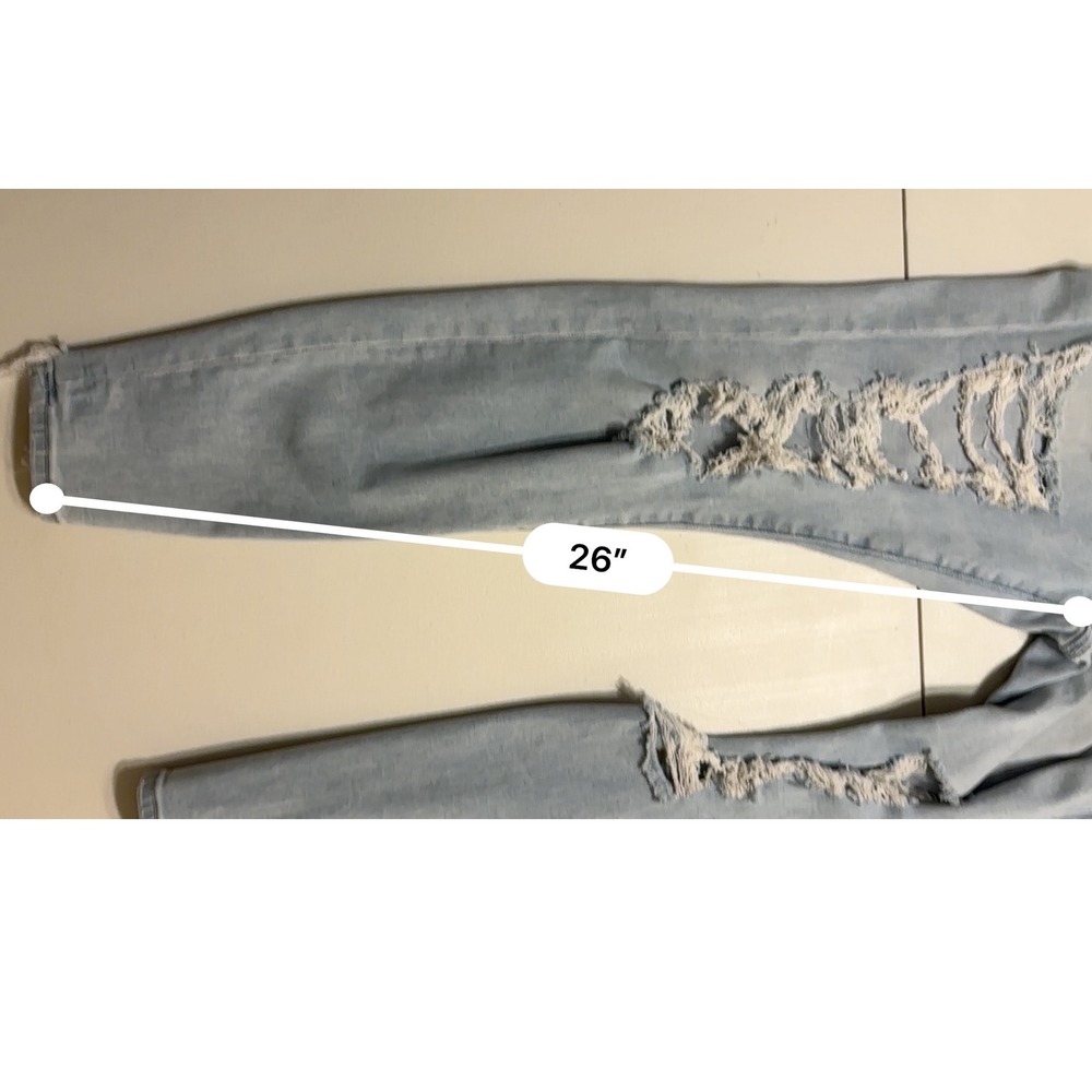American Eagle Curvy Hi-Rise Jegging Ripped Distressed Jeans Size 10‎ 27" Waist - Picture 6 of 11